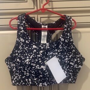 Fabletics Women's Black and White Sports Bra